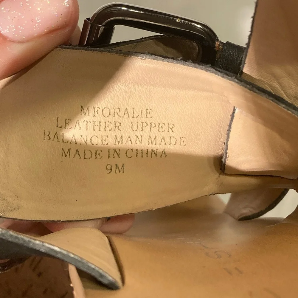 Marc Fisher Foralie Leather Black Wedge Size 9